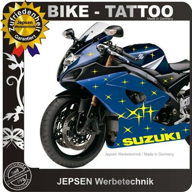 Suzuki Aufkleber Set W7d - 2x Schriftzug 50cm + 60 Sterne - Stars Motorrad