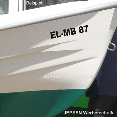 Amtliche Boot Nr Folienschrift Aufkleber Beschriftung Bootsbeschriftung bis 50cm