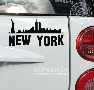 New York Aufkleber Autoaufkleber 15x7cm für Heck oder Heckscheibe N6 Farbwunsch