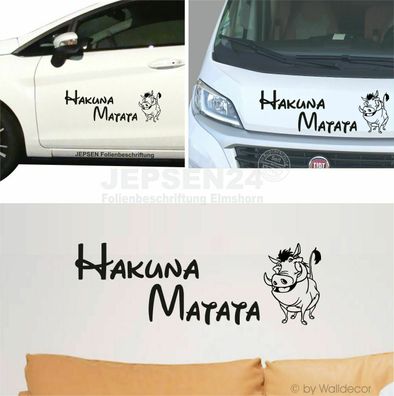 Hakuna Matata Tattoo Pumba 90x30cm Aufkleber für Auto Wohnmobil Bus Wände