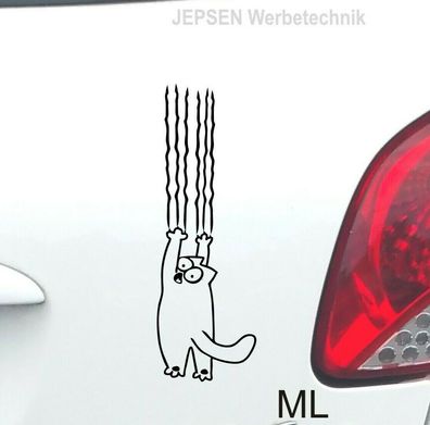 Aufkleber Simons Cat 15cm S063 ML oder MR Farbwahl für Auto Heckfenster Wände