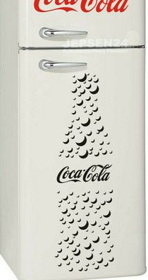 Coca Cola Blasen Bottle Aufkleber 90x27cm, z.B. für Kühlschrank Tür Farbauswahl