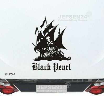 Aufkleber Black Pearl 80x57cm CW02 Piratenschiff Wohnmobil Wohnwagen Farbwahl
