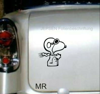 Auto Aufkleber Snoopy Pilot Baron 10cm S4 - MR oder ML - Farbwunsch mitteilen