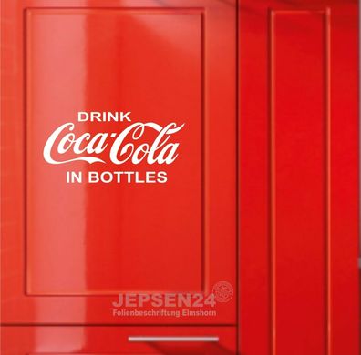 Drink Coca Cola in Bottles Aufkleber 30x15cm für Kühlschrank Tür