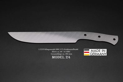 Rohling Messer Model 24 / 304mm Poliert Messerbau Messerstahl Jagdmesser