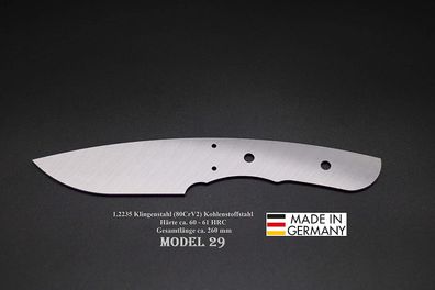 Rohling Messer Model 29 / 260mm Poliert Messerbau Messerstahl Jagdmesser