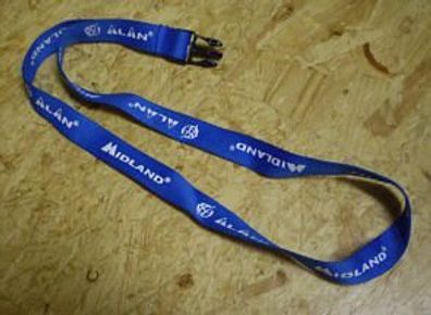 Lanyard Schlüsselanhänger Schlüsselband blau "ALAN Midland" Werbeartikel