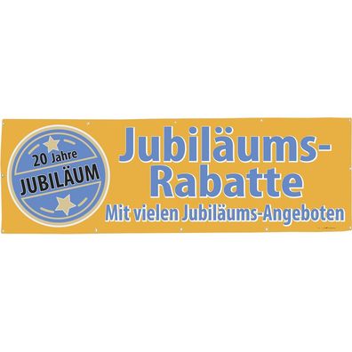 Banner Werbebanner - 20 Jahre Jubiläums Rabatte Angeboten - 3x1m - Spannband für Ih