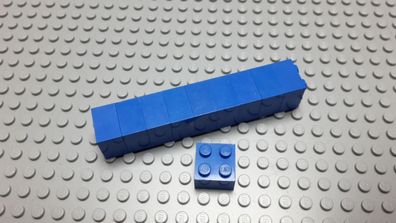 Lego 10 Basic Steine 2x2 hoch Blau 3003 Set 4483 5542 10131 1793