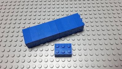 Lego 10 Basic Steine 2x3 hoch Blau 3002 Set 3432 2149 4120 4997
