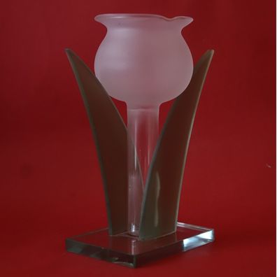 3 Farbige Shabby Glas Teelichterhalter Tulpen Motiv & Teelichte aus Dicke Glas