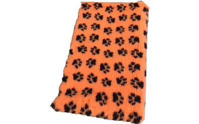 Vet Bed Hundedecke Hundebett Schlafplatz 100 x 75 cm orange schwarze Pfoten