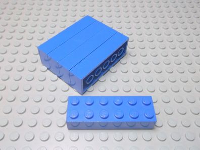 Lego 5 Basic Steine 2x6 hoch blau 2456 Set 6454 6330 7945 7161