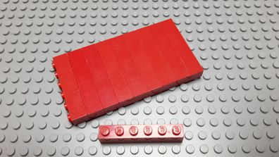 Lego 10 Basic Steine 1x6 hoch Rot 3009 Set 4857 5868 361 555