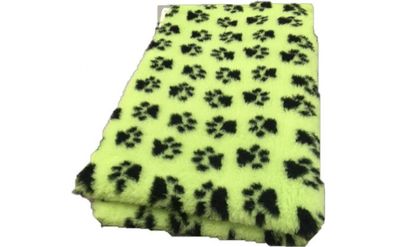 Vet Bed Hundedecke Hundebett Schlafplatz 100 x 75 cm limettegrün schwarze Pfoten