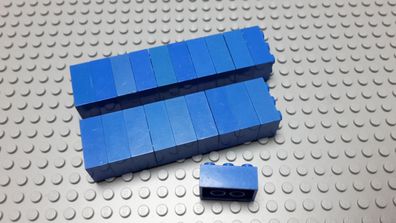 Lego 20 Basic Steine 2x3 hoch Blau 3002 Legos haben Kratzer