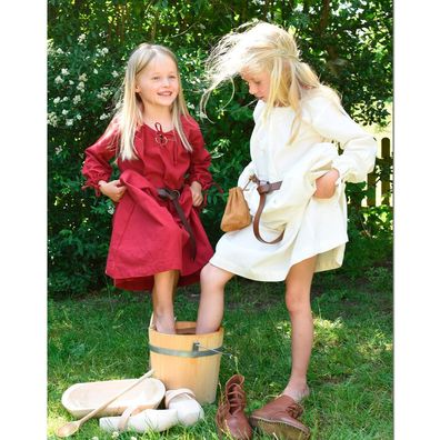 Kinder Mittelalterkleid Ana rot, Wikingerkleid Unterkleid Wikinger Mittelalter