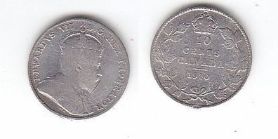 10 Cents Silber Münze Kanada 1910 (109505)
