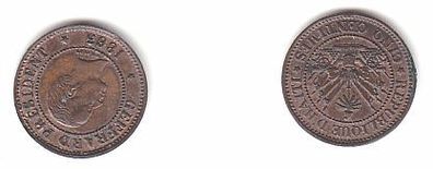 5 Centimes Kupfer Münze Haiti 1863 (109661)