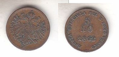 5/10 Kreuzer Kupfer Münze Österreich R. Lomb. Veneto 1862 B (109266)