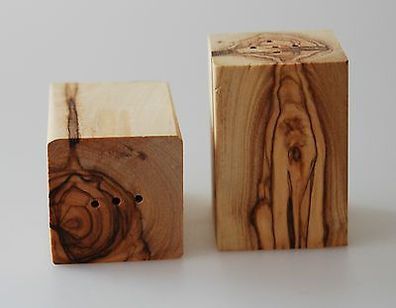 Salz & Pfeffer Streuer Olivenholz Salzstreuer Pfefferstreuer Streuen Gefäß Holz