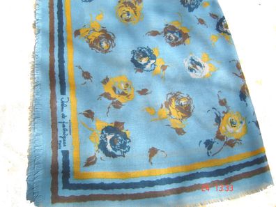 Tuch Trachtentuch Rosen Muster hellblau Kopftuch Manteltuch 75x75cm Zp