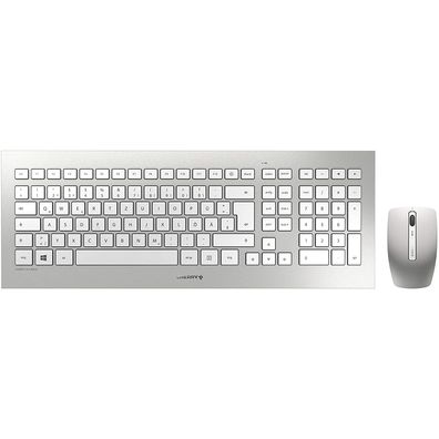 Cherry DW 8000 Funk Tastatur - Maus - Set QWERTZ Windows Mac Silber