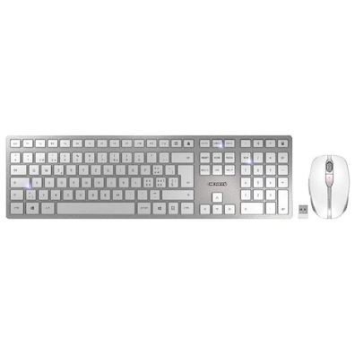 Cherry DW 9000 Slim Funk Tastatur - Maus - Set QWERTZ Windows Mac Silber