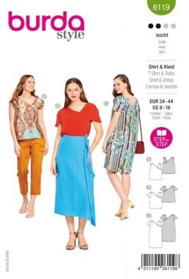 Burda Style Papierschnittmuster Shirts und Kleid #6119