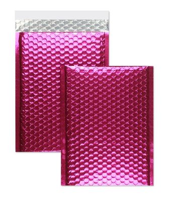 10 Luftpolstertaschen Rosa Pink (Glossy) 250x334 mm mit Haftklebung