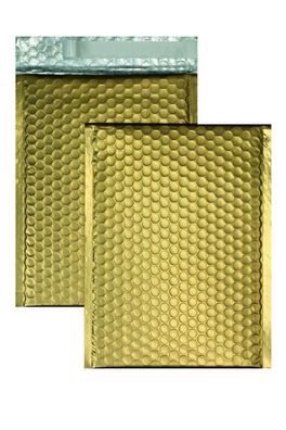 10 Luftpolstertaschen Gold (Matt) 200x250 mm mit Haftklebung