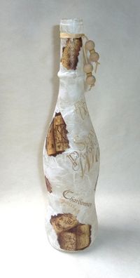 DIY - Leuchtflasche - beleuchtete Flasche - WEIN - Vino - weiß - 33cm