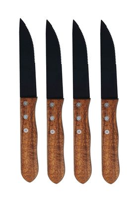Steakmesser Set 4-tlg. - Jumbo Messer mit Holzgriff - XXL Messer mit Edelstahl Klinge