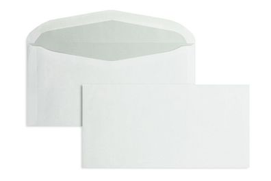 1000 Kuvertierhüllen Weiß 114x229 mm (DIN C6/5) mit Nassklebung