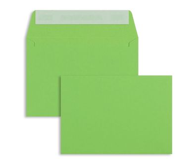 100 Briefumschläge Grün (Intensivgrün) 114x162 mm (DIN C6) mit Haftklebung
