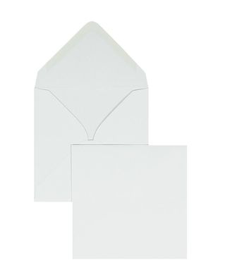 100 Briefumschläge Weiß 130x130 mm mit Nassklebung