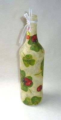 DIY - Leuchtflasche - beleuchtete Flasche - KLEE - Glück - vanille - 28cm