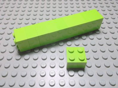 Lego 10 Basic Steine 2x2 hoch hellgrün lime 3003 Set 8190 41015 9455 5560