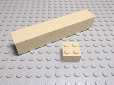 Lego 10 Basic Steine 2x2 hoch tan beige 3003 Set 3828 8671 7965 4733
