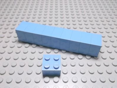 Lego 10 Basic Steine 2x2 hoch hellblau 3003 Set 10190 8677 7762 5560