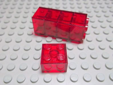 Lego 5 Basic Steine 2x2 hoch Transparent rot 3003 Set 9306 9302 9322 9303