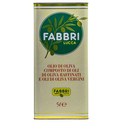 Fabbri Lucca Olivenöl 5 Liter raffiniertes natives Ölivenöl aus Italien Toskana