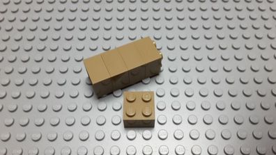 Lego 5 Basic Steine 2x2 hoch Dunkel Tan Beige 3003 Set 60104 9444 10197 8096