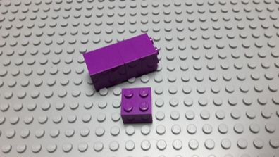 Lego 5 Basic Steine 2x2 hoch Lila 3003 Set 4014 9650 4106 4518