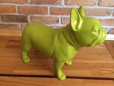 Hund Mops Statue Skulptur Büste Tier Dog Hand bemalt Kunst Garten Frostsicher