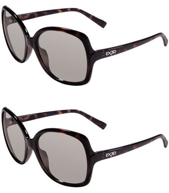 2x EX3D Damen 3D Brille passiv Polfilterbrille für HD 3DTV Beamer Kino RealD