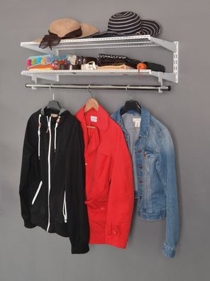Element System Regal-Set Wardrobe Garderobe Jackenständer Kleiderhaken weiß