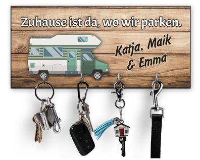 Schlüsselbrett Wohnmobil Deko mit Namen, Geschenkidee Hochzeit, Hochzeitsgeschenk