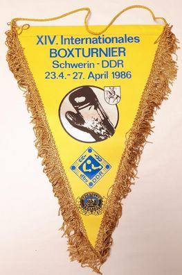 DDR Wimpel XIV. Internationales Boxturnier Schwerin 1986